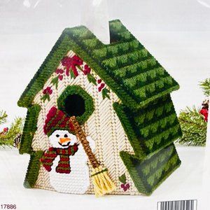 Mary Maxim Christmas Plastic Canvas Tree Tissue Box Cover Kit #17886 New/Sealed